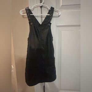 wonder nation Black Faux Leather Pinafore Mini Dress